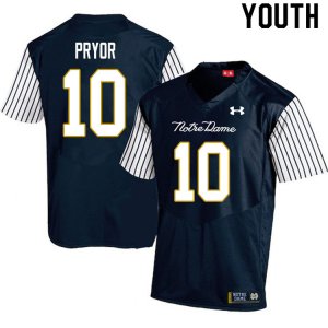 Notre Dame Fighting Irish Youth Isaiah Pryor #10 Navy Under Armour Alternate Authentic Stitched College NCAA Football Jersey QZL1599CA